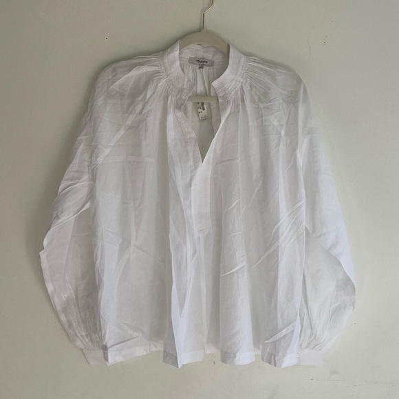 NWT! MADEWELL Shirred Long-Sleeve Top Size Small - Picture 4 of 7